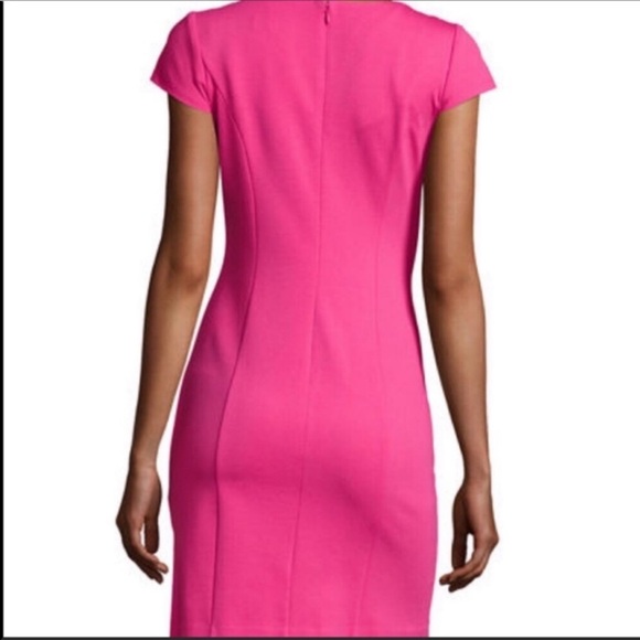 Eliza J Cap Sleeve Sheath Dress Navy White 14 L - Picture 3 of 8